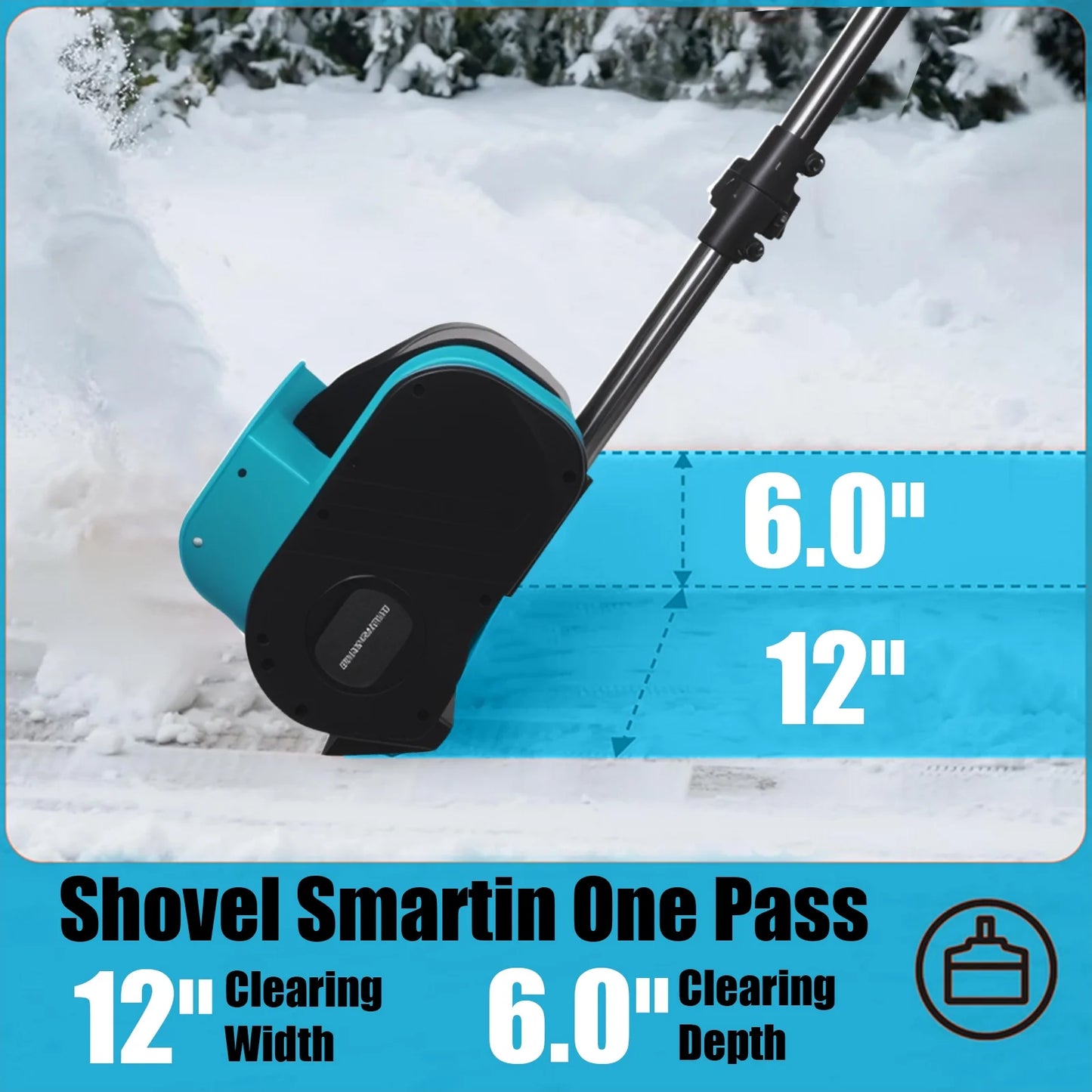 Cordless Snow Shovel, 21V Electric Snow Thrower,10 Inchsnow Shovel,With 2 Batteries